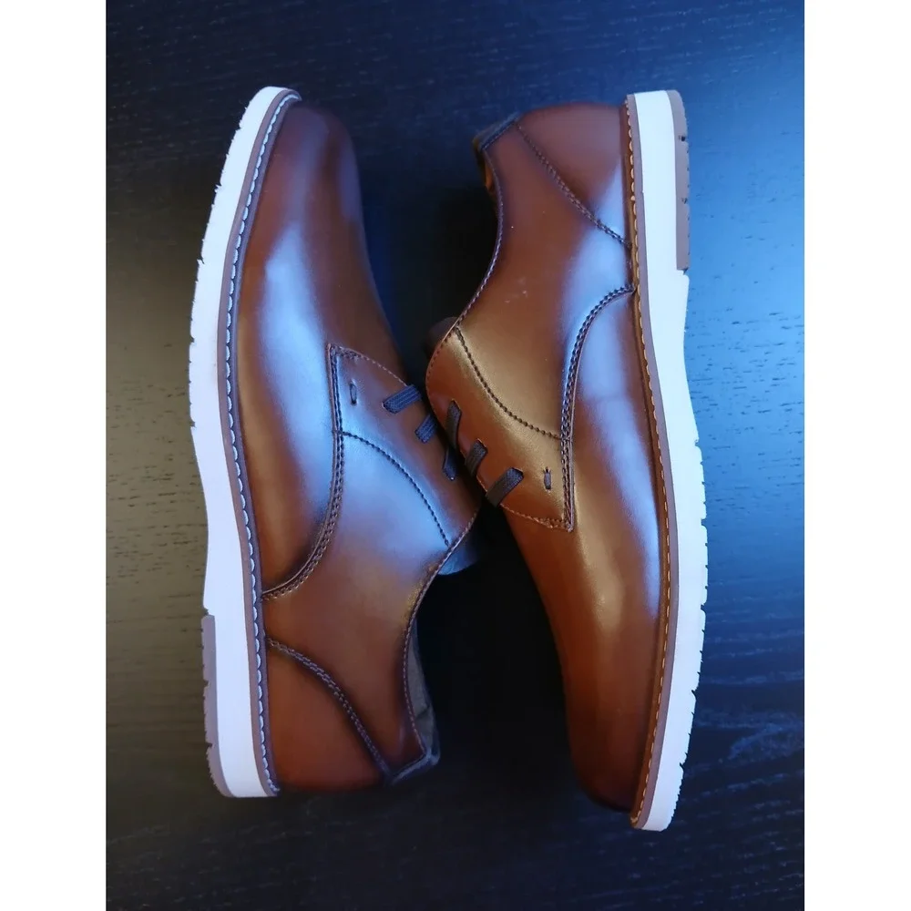 Florsheim Kids Vibe PT Ox Jr Cognac Brown Dress Shoes 6.5 M 16699221 Memory Foam